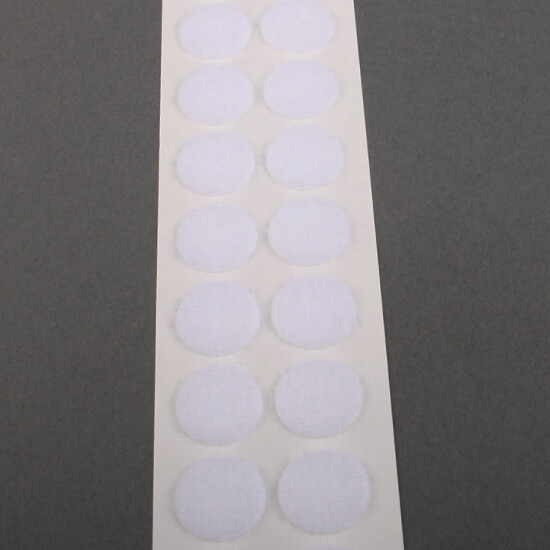 velcro en pastilles autocollantes/adhésives scratch blanc 19mm par