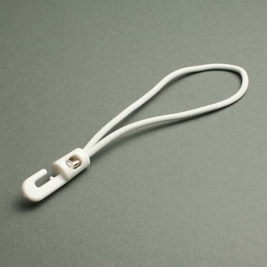 200 mm, blanc Tendeur élastique avec crochet métallique